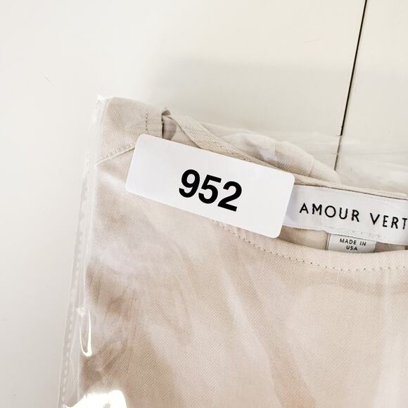 Amour Vert Moto Zip Linen Blend Jacket Ivory - XL - Picture 9 of 9